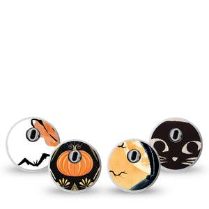 ExpressionMed Pumpkin Paws Variety Pack Freestyle Libre 3 and Libre 3 Plus Sticker, 4-pack Sticker Variety, Artsy Pumpkins, Decorative Decal CGM Design