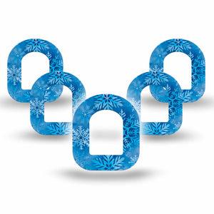 ExpressionMed Falling Snow Omnipod Mini Tape, 5-Pack Tape Snow Crystals, Adhesive Tape Pump Design