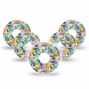 ExpressionMed Summer Fling Freestyle Libre 3 and Libre 3 Plus Tape, 5-Pack Tape Painted Garden, Adhesive Tape Continuous Glucose Monitor Design