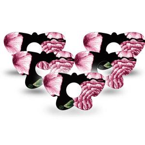 ExpressionMed Intricate Floral Freestyle Libre 3 and Libre 3 Plus Butterfly Shape Tape 5-Pack Tape Artistic Blossoms, Plaster CGM Design