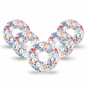 ExpressionMed Petal Breeze Freestyle Libre 3 and Libre 3 Plus, 5-Pack Tiny florals Sensor Decoration for CGM