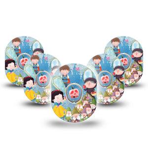 ExpressionMed Snow White Dexcom G7 Tape, Dexcom Stelo Glucose Biosensor System, 5-Pack Tape and 5-Pack Sticker Snow White Evil Witch, Overlay Tape CGM Design