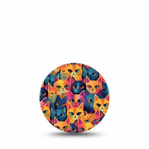 ExpressionMed Catorama Freestyle Libre 3 Overpatch Single Tape Cute Cat Face Patterns Adhesive Patch CGM Design