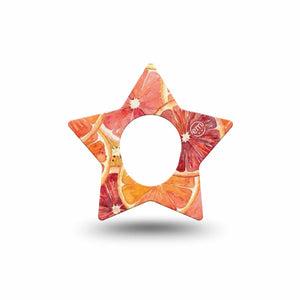 ExpressionMed Oranges Dexcom G7 and Dexcom Stelo Glucose Biosensor System Star, Single Tape Watercolor blood oranges Overlay Tape for CGM