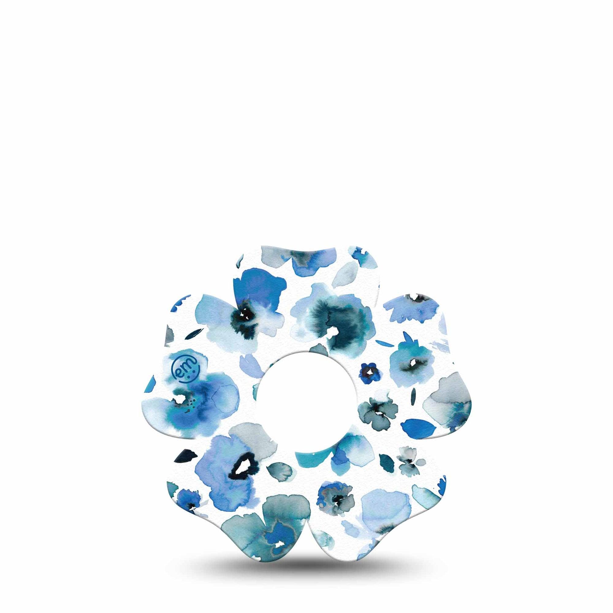 ExpressionMed Sapphire Petals Freestyle Libre 3 Flower Shape Tape Single Blue flower garden petals  CGM Design