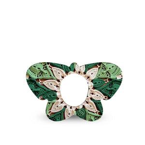 ExpressionMed Knit Monstera Dexcom G7 and Dexcom Stelo Glucose Biosensor System Butterfly, Single Tape Knit green floral Overlay Tape for CGM