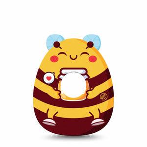 ExpressionMed Honey Bee Freestyle Libre 3 Gumdrop Shape Tape Single Tape Happy Honeybee, Overlay Patch CGM Design