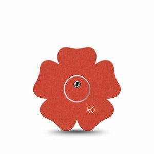 ExpressionMed Cherry Red Freestyle Libre 3 and Libre 3 Plus Flower Shape Tape, Single Tape and Single Sticker Cherry Crimson Inspired, Overlay Tape CGM Design
