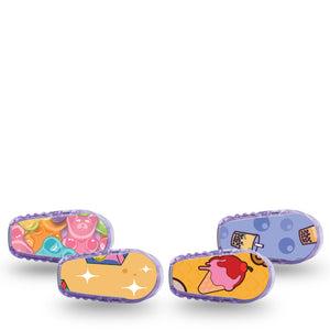 ExpressionMed Sugar Rush Variety Pack Dexcom G6 Sticker, 4-Pack Sticker Variety Cute Stuffed Animal Inspired, Vinyl Decoration Continuous Glucose Monitor Design