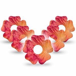ExpressionMed Ruffles Freestyle Libre 3 and Libre 3 Plus Flower, 5-Pack Warm sunset tones Sensor Cover for Continuous Glucose Monitor