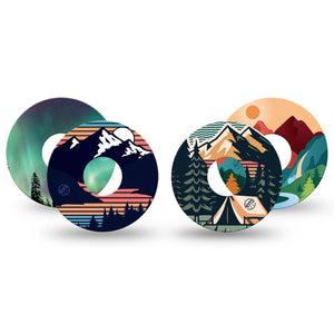 ExpressionMed Tranquil Trails Freestyle Libre 3 Tape 4-Pack Woodland Summer Camping Adhesive Tape CGM Design