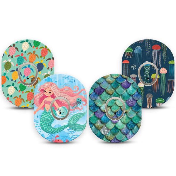 ExpressionMed Tidepool Dexcom G7 and Dexcom Stelo Glucose Biosensor System, tape and sticker  underwater sea life pattern Decorative Decal for CGM