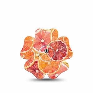 ExpressionMed Oranges Freestyle Libre 3 and Libre 3 Plus Flower, Single Tape and Single Sticker Summer citrus slices Adhesive Tape for CGM