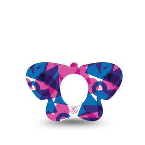 ExpressionMed Violet Vortex Dexcom G7 Butterfly Shape Tape, Dexcom Stelo Glucose Biosensor System,  Single Tape Pink And Blue Mix, Adhesive Tape CGM Design