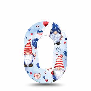 ExpressionMed Summer Gnomies Dexcom G6 Mini Tape Single July 4th Flowers Adhesive Tape CGM Design