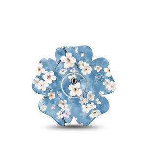 ExpressionMed Cherry Blossom Freestyle Libre 3 and Libre 3 Plus Flower Shape Tape Single Tape and Single Sticker Sweet Cherry Blossom Tree, Overlay Tape CGM Design