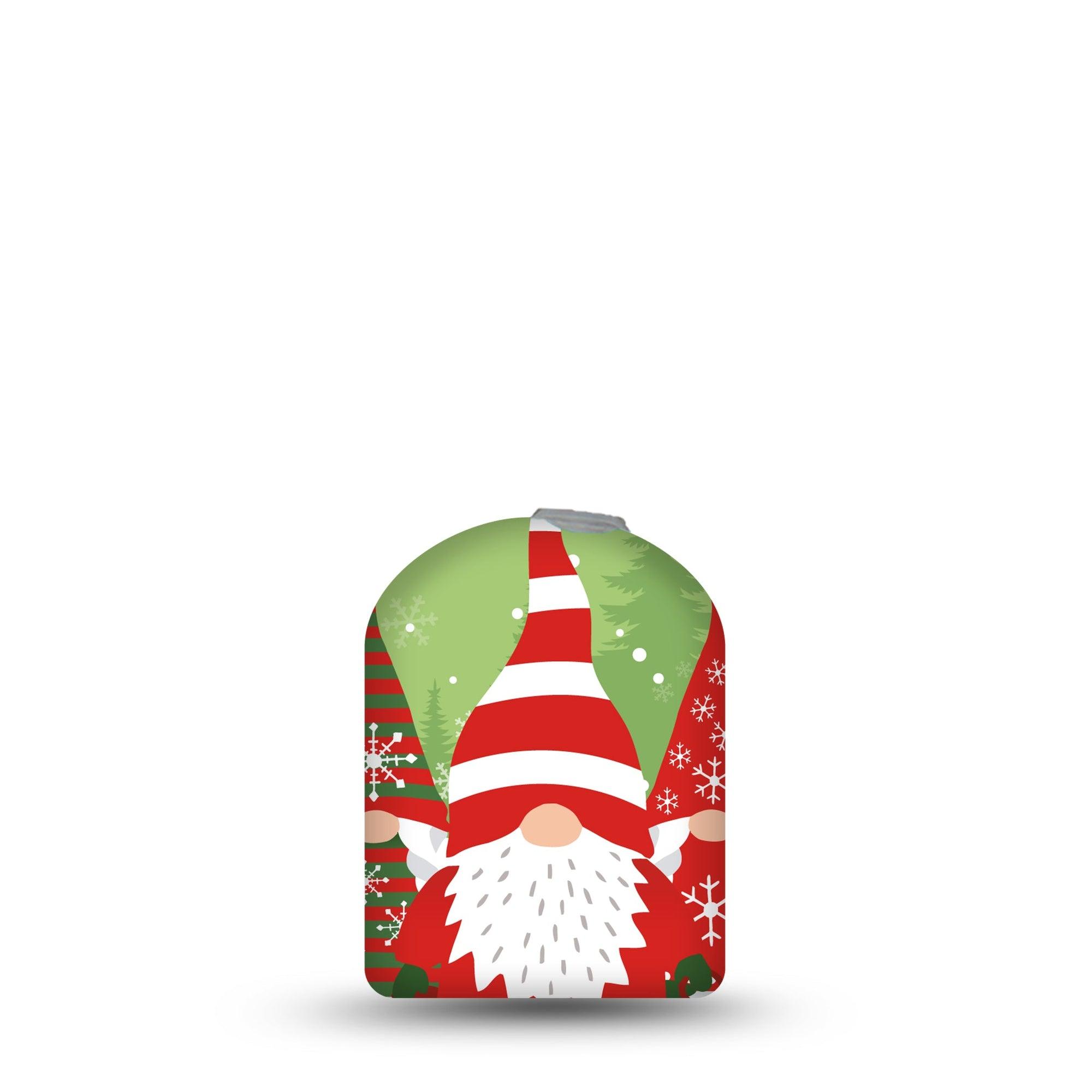 ExpressionMed Holiday Gnomies Omnipod Full Wrap Center Sticker Single Sticker Only Xmas Celebration Gnomies, Vinyl Decoration Pump Design