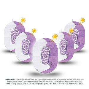 ExpressionMed Solar Violet Dexcom G6 Mini Tape, 5-Pack Tape and 5-Pack Sticker Solar-Reactive Purple, Adhesive Tape CGM Design