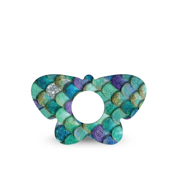 ExpressionMed Mermaid Scales Infusion Butterfly, 5-Pack aquatic texture design Vinyl Decoration For Insulin Pump