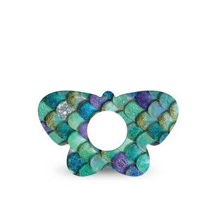 ExpressionMed Mermaid Scales Infusion Butterfly, 5-Pack aquatic texture design Vinyl Decoration For Insulin Pump