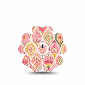 ExpressionMed Blush Freestyle Libre 3 and Libre 3 Plus Flower, Single Tape and Single Sticker subtle pink texture Adhesive Tape for CGM