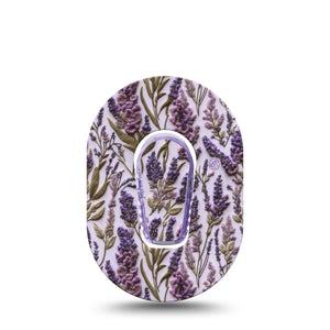 ExpressionMed Stitched Bloom Dexcom G6 Mini, Single Tape and Single Sticker Lavender stitch Waterproof Adhesive Tape for CGM