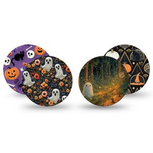 ExpressionMed Halloween Forest Freestyle Libre 3 and Libre 3 Plus OverPatch, 4-Pack Tape playful halloween nature art Plaster for CGM