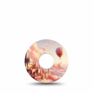 ExpressionMed Dreamy Skies Freestyle Libre 3 and Libre 3 Plus Tape, Single Tape Soft Pink Peach Scene, Adhesive Tape Continuous Glucose Monitor Design