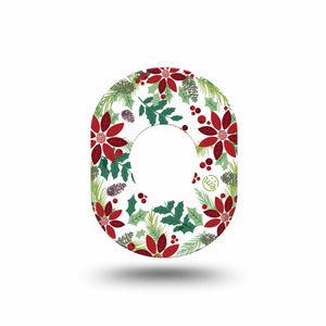 ExpressionMed Christmas Wreath Dexcom G7 and Stelo Mini Tape, Dexcom Stelo Glucose Biosensor System, Single Tape, Patch Continuous Glucose Monitor Design