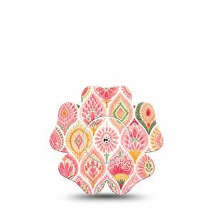 ExpressionMed Blush Freestyle Libre, Libre 2 Plus, and Abbott Lingo Flower, Single Tape and Single Sticker subtle pink texture Adhesive Tape for CGM