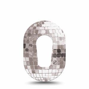 ExpressionMed Mirror Ball Dexcom G6 Mini, Single Tape Silver gray ball Adhesive Tape for CGM