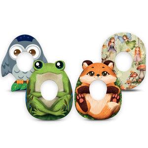 ExpressionMed Woodland Wonders Variety Pack Dexcom G7 Tape, Dexcom Stelo Glucose Biosensor System, 4-Pack Tape Variety, Fuzzy Animals Inspired, Overlay Tape CGM Design