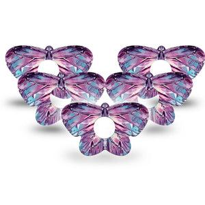ExpressionMed Crystal Butterfly Freestyle Libre 3 and Libre 3 Plus Butterfly, 5-Pack gem butterfly design Waterproof Sensor Cover for Continuous Glucose Monitor