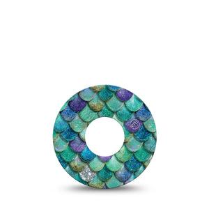 ExpressionMed Mermaid Scales Infusion Set, 5-Pack shiny scale graphic Decorative Patch For Insulin Pump