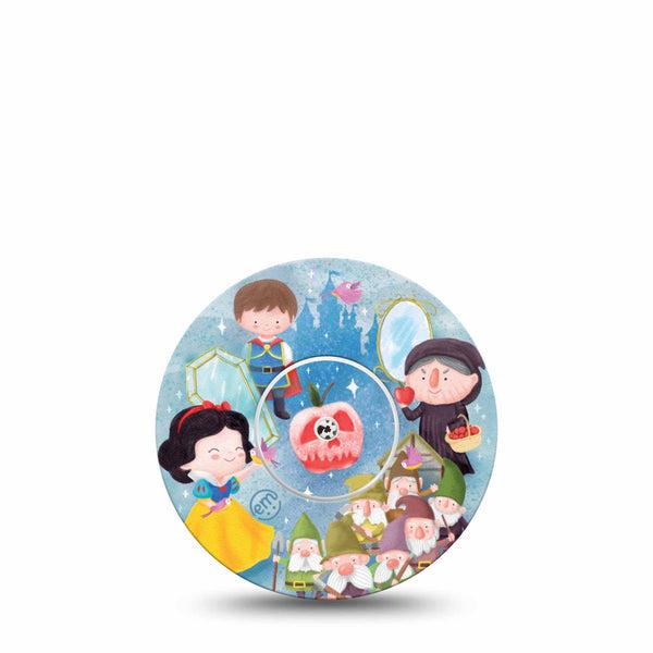 ExpressionMed Snow White Freestyle Libre and Libre 2 Plus Tape, Abbott Lingo, Single Tape and Single Sticker Snow White Princess, Fixing Ring Tape Continuous Glucose Monitor Design