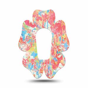 ExpressionMed Faded Summer Dexcom G6 Flower Shape Tape Single Tape Vintage Inspired Design, Adhesive Patch Continuous Glucose Monitor Design