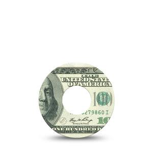 ExpressionMed Feeling $100 Infusion Set Tape 5-Pack Tape American Hundred Dollar Bill, Overlay Patch Continuous Glucose Monitor Design