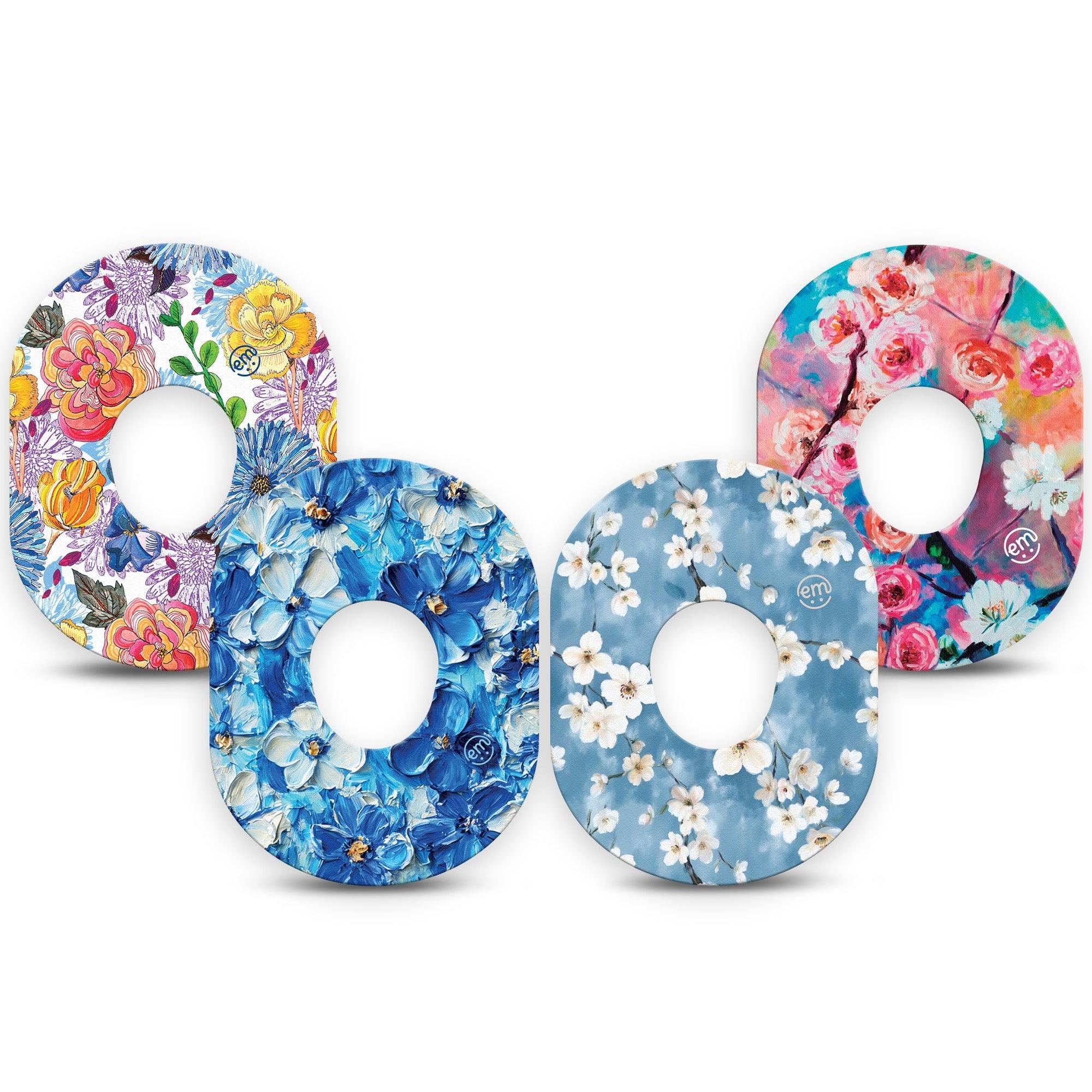 ExpressionMed Sakura Sky Variety Pack Dexcom G7 Tape, Dexcom Stelo Glucose Biosensor System, 4-Pack Tape Variety Cherry Blossom Garden, Overlay Tape CGM Design