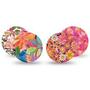 ExpressionMed Island Glow Variety Pack Freestyle Libre 3 and Libre 3 Plus Sticker and Tape  Jungle Pink Flowers, Vinyl Sticker and Tape Pairing CGM Design