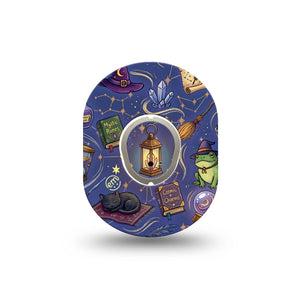 ExpressionMed Wizarding World Dexcom G7 and Dexcom Stelo Glucose Biosensor System Mini, Single Tape and Single Sticker whimsical magic print Waterproof Sensor Cover for CGM