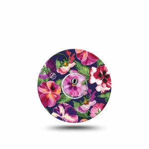 ExpressionMed Flower Girl Pansies Freestyle Libre 3 Sticker and Tape  Shades of Pink Purple Pansy, Vinyl Sticker and Tape Pairing CGM Design