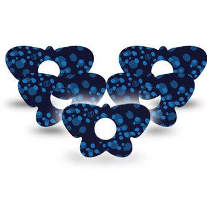 ExpressionMed Blue Drops Freestyle Libre 3 and Libre 3 Plus Butterfly Shape Tape 5-Pack Tape Shades Of Blue Print, Overlay Patch CGM Design