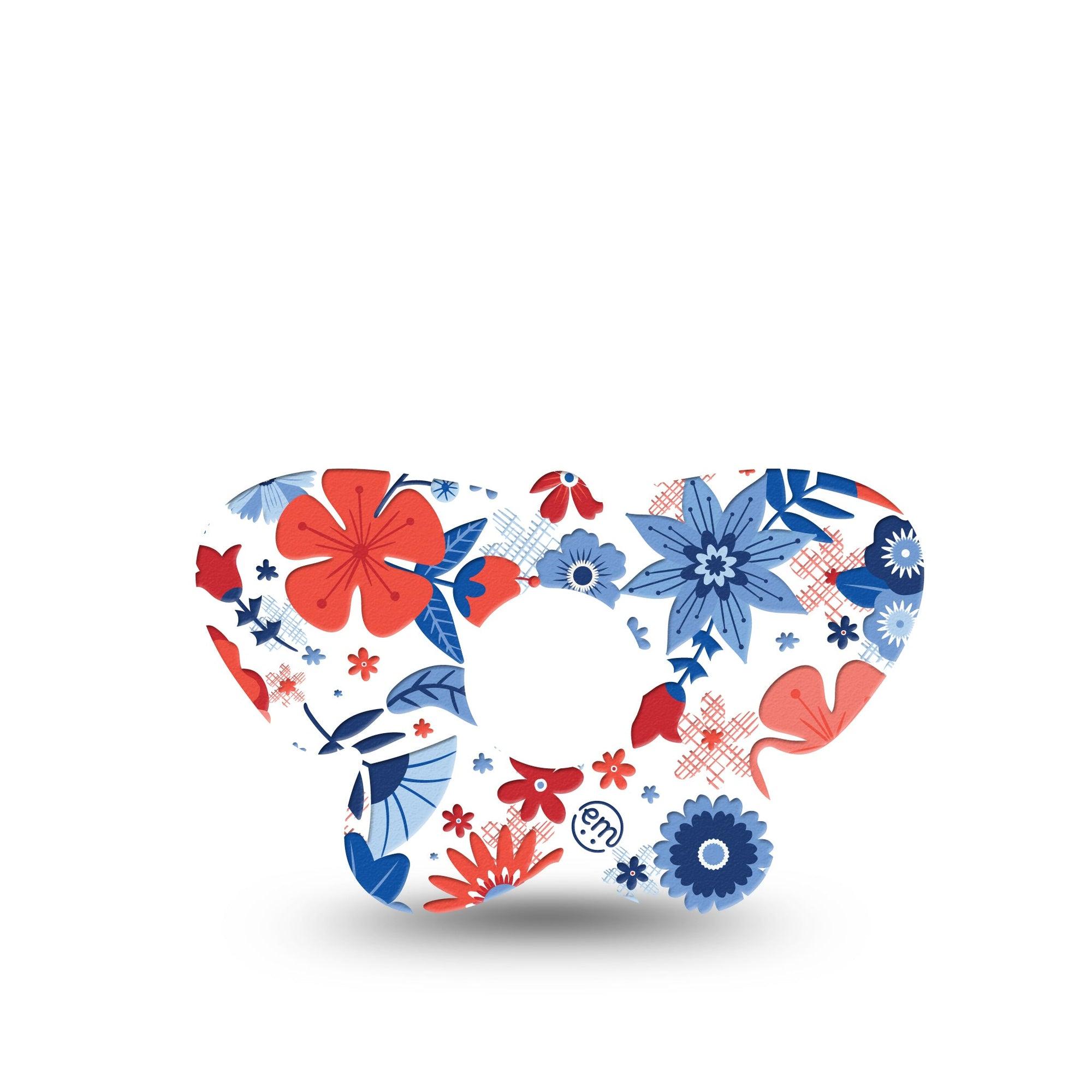 ExpressionMed July Flowers Freestyle Libre 3 Butterfly Shape Tape Single july 4th garden Adhesive Tape CGM Design