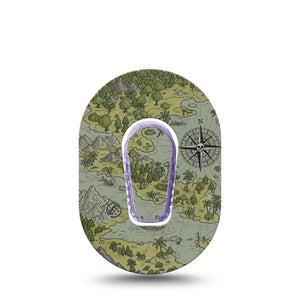 ExpressionMed Navigation Dexcom G6 Mini Tape, Single Tape and Single Sticker Forest and Mountains, Adhesive Tape CGM Design