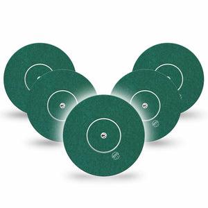 ExpressionMed Forest Green Freestyle Libre and Libre 2 Plus Tape, Abbott Lingo, 5-Pack Tape and 5-Pack Sticker Pantone 7727U, Fixing Ring Tape Continuous Glucose Monitor Design