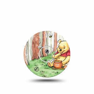 ExpressionMed Winnie the Pooh Freestyle Libre 3 Tape Single Tape and Single Sticker Disney's Winnie the Pooh Adhesive Tape CGM Design