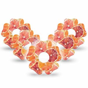 ExpressionMed Oranges Freestyle Libre 3 and Libre 3 Plus Flower, 5-Pack Layered citrus slices Sensor Cover for Continuous Glucose Monitor