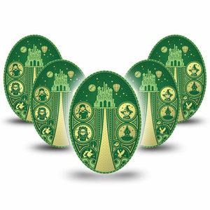 ExpressionMed Dorothy and Friends Medtronic Guardian Enlite Universal Oval, 5-Pack Tape Wizard Of Oz Motifs, Plaster CGM Design