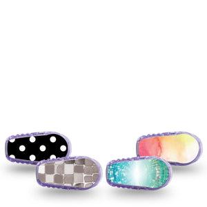 ExpressionMed Disco Pop Dexcom G6 Sticker, 4-Pack Sticker colorful abstract design Adhesive Tape for CGM