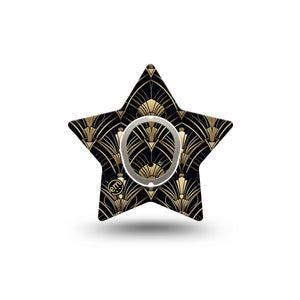 ExpressionMed Midnight Deco Dexcom G7 and Dexcom Stelo Glucose Biosensor System Star, Single Tape and Single Sticker Retro inspired Adhesive Patch for CGM